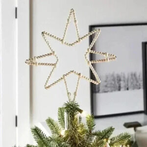 NWT Studio McGee Wood Bead Christmas Tree Topper